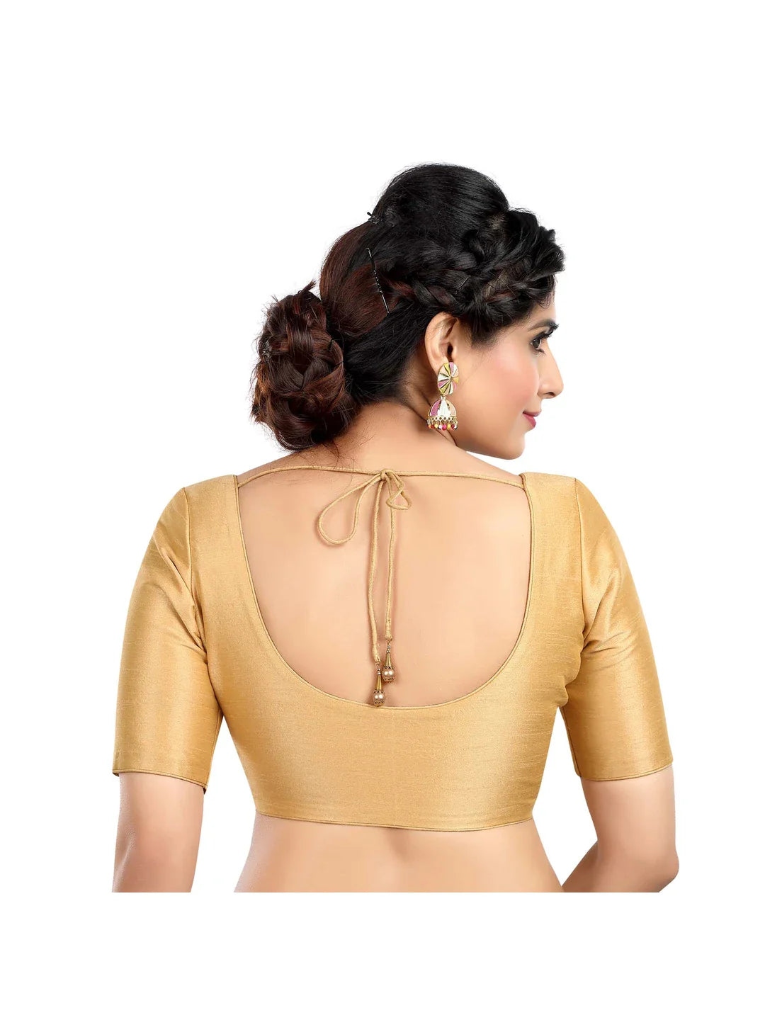 Golden Elegance Kora Silk Blouse